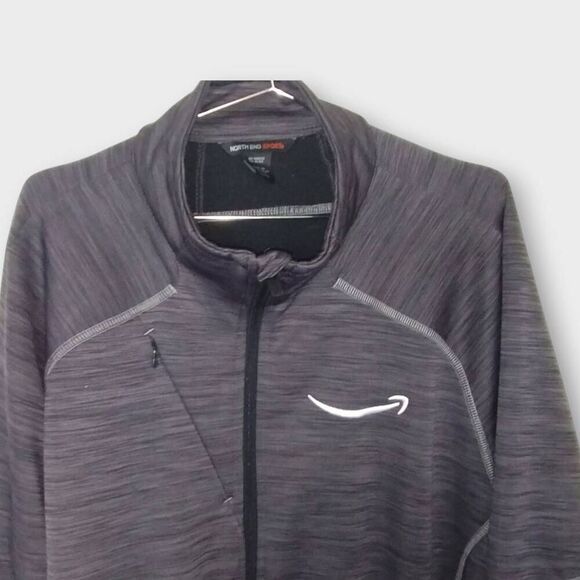 North End Sport Mens‎ Sz XXL Bonded Fleece Jacket Gray Black Sports Activewear - Picture 3 of 11